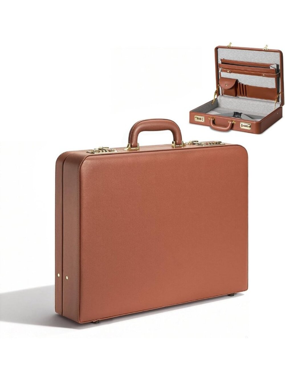 Stylish Anti-Theft Dual Lock Briefcase for Men, Fits 16" Laptop, Work & Travel
